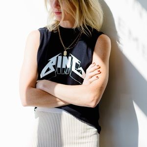 Anine Bing Lennon Muscle Tee, Size S